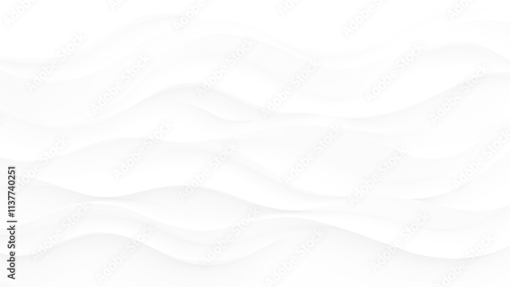 Obraz premium White wave modern abstract background. Luxury horizontal white background for business banner, poster, backdrop, voucher, invite. Vector illustration 