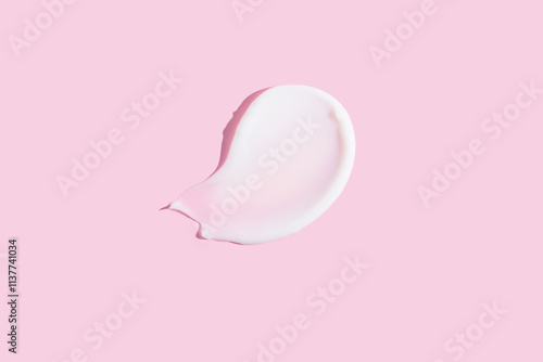 Cream and gel cosmetic texture on pink background