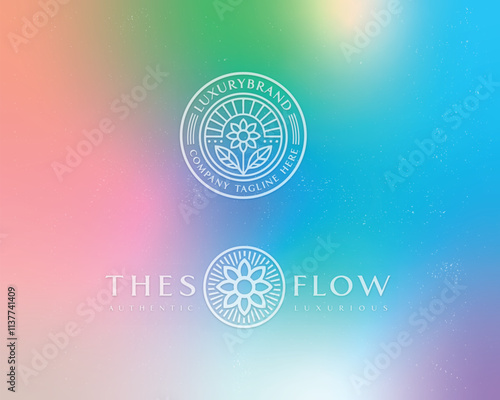 Minimalist Luxury Flower  logo for clinic, spa, hotel template for business company