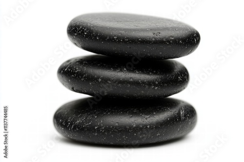 Stacked Black Spa Stones photo