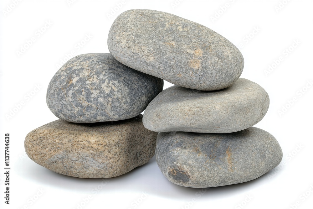 Stack of Smooth Grey and Beige Stones Stack of Smooth Grey and Beige Stones