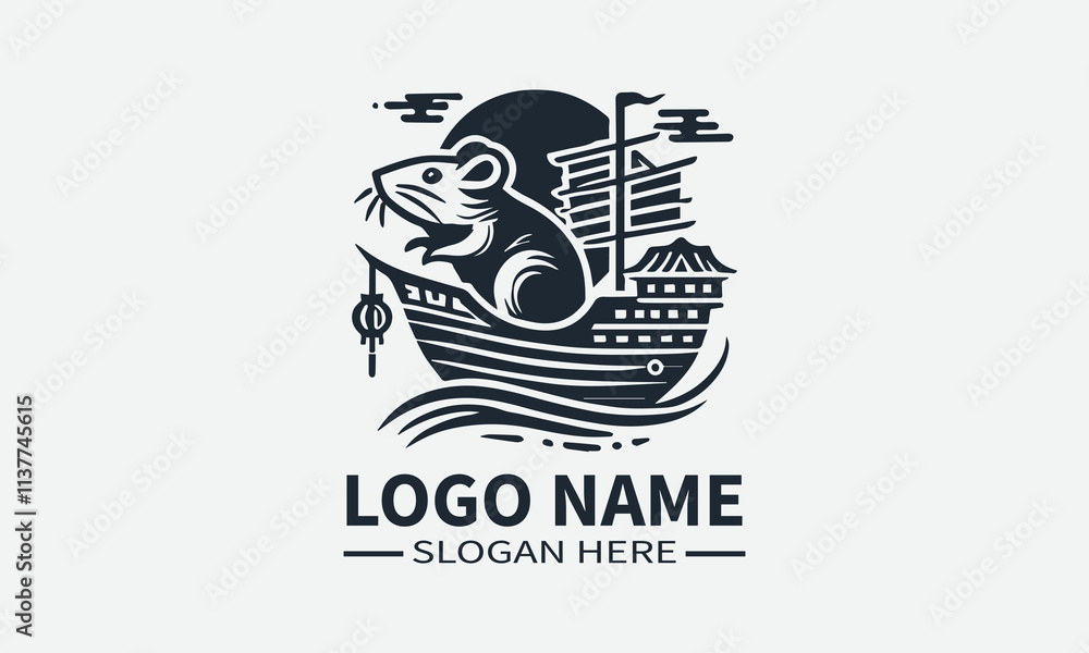 Rat Logo Design, Chinese Zodiac Logo, Year of the Rat Logo, Rat Logo Design, Chinese Zodiac Logo, Year of the Rat Logo,