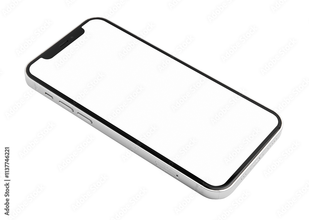 Smartphone white screen png mockup innovative future technology Smartphone white screen png mockup innovative future technology