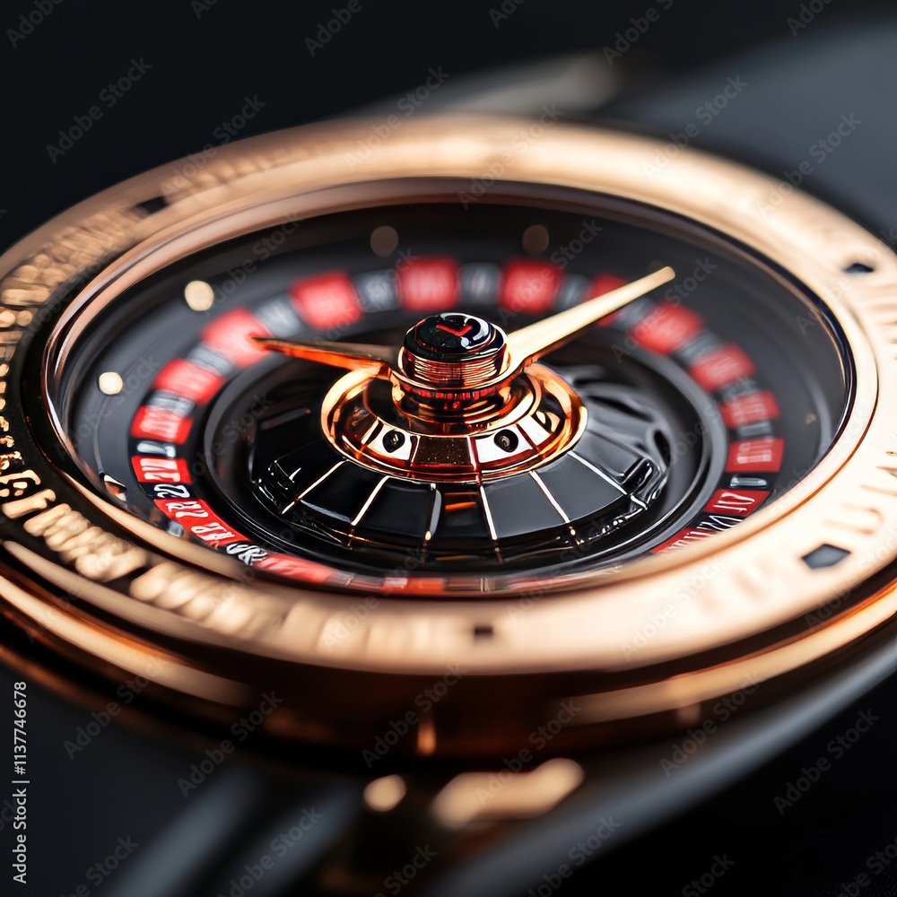 Obraz premium Roulette wheel close up at the Casino - Selective Focus --v 6.1 Job ID: b49e4ec3-42c5-4f4e-af2e-1dc8570272cc