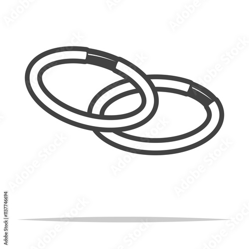 Elastic hair tie icon transparent vector isolated