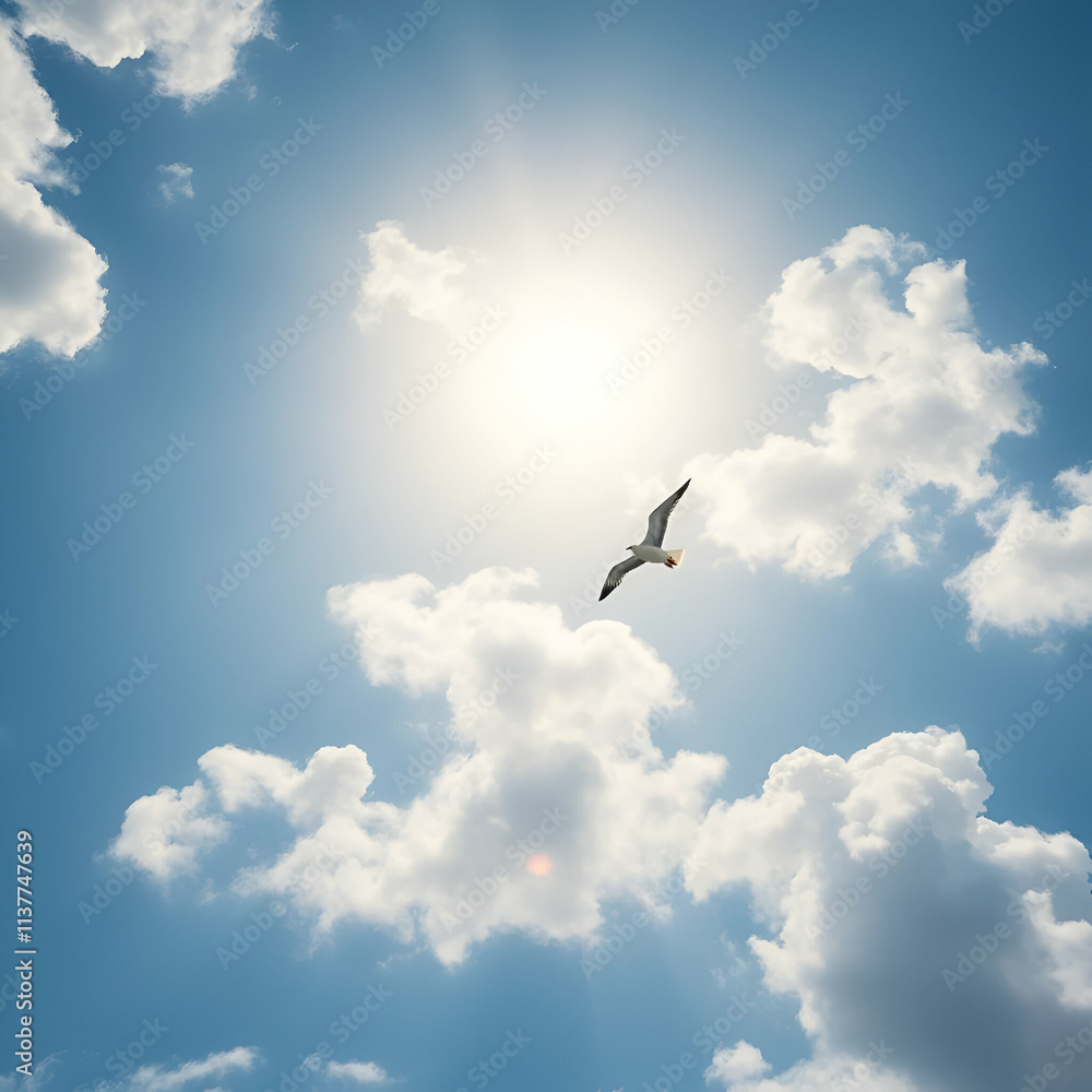 Fototapeta premium bird flying against the sky Related tags: