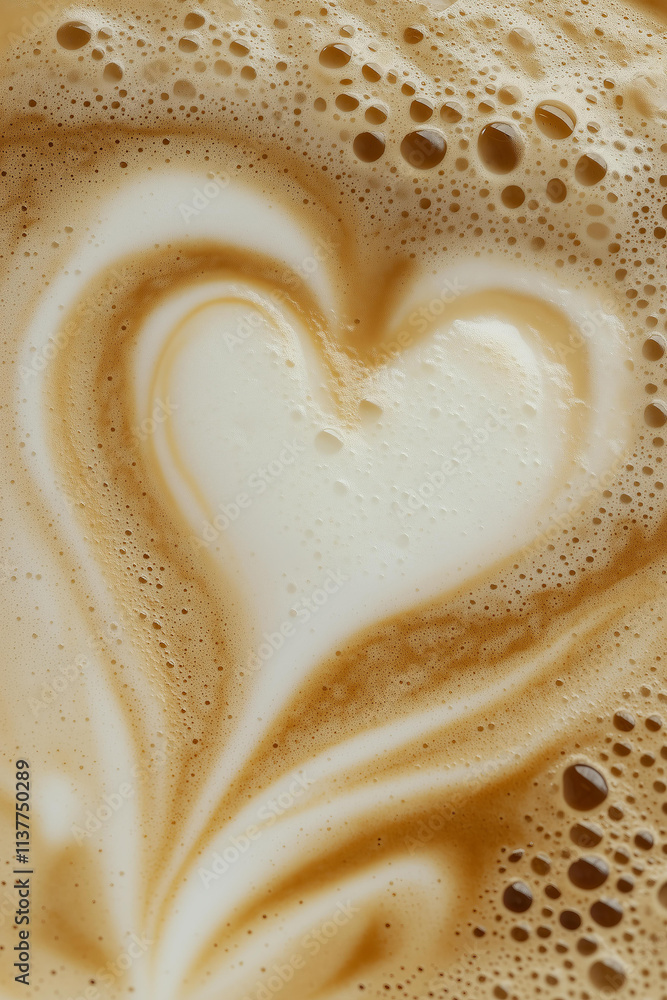 A close-up shot of a freshly made latte with beautiful latte art on top. The foam is creamy, smooth, and perfectly textured, forming a delicate heart-shaped design. A close-up shot of a freshly made latte with beautiful latte art on top. The foam is creamy, smooth, and perfectly textured, forming a delicate heart-shaped design.