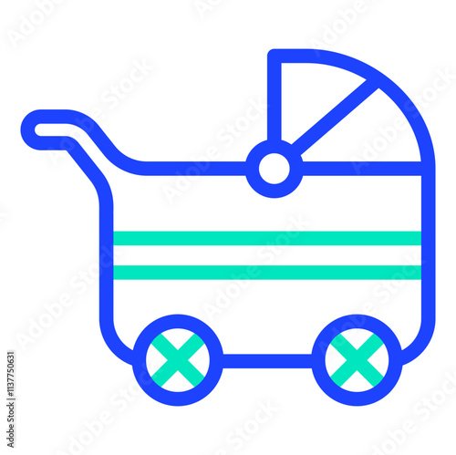 Baby Stroller Vector Icon Design Illustration