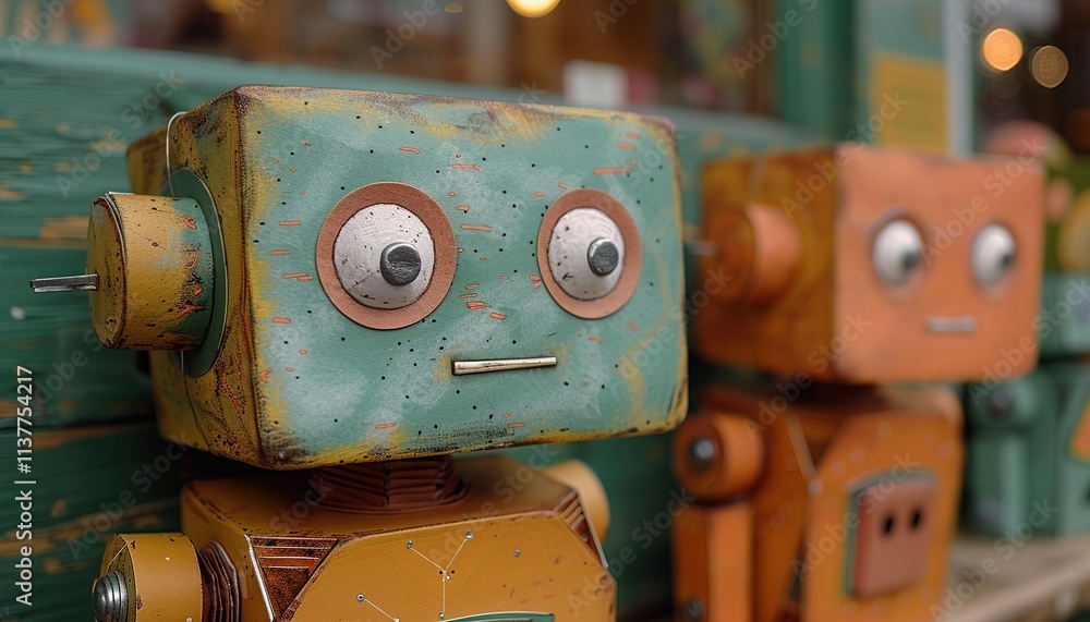 Fototapeta premium Artificial Intelligence. Vector isolated colorful robot.