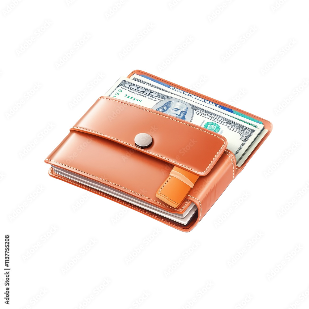 Flat style illustration of a wallet on a white background. cutout png Flat style illustration of a wallet on a white background. cutout png