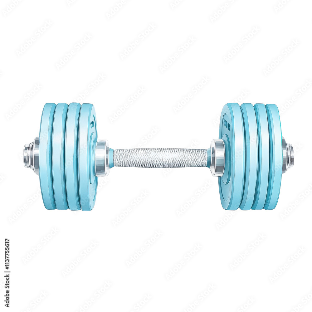Fototapeta premium Paper Art depiction of a dumbbell isolated on a white background. cutout png