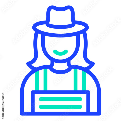 Lady Farmer Vector Icon Design Illustration