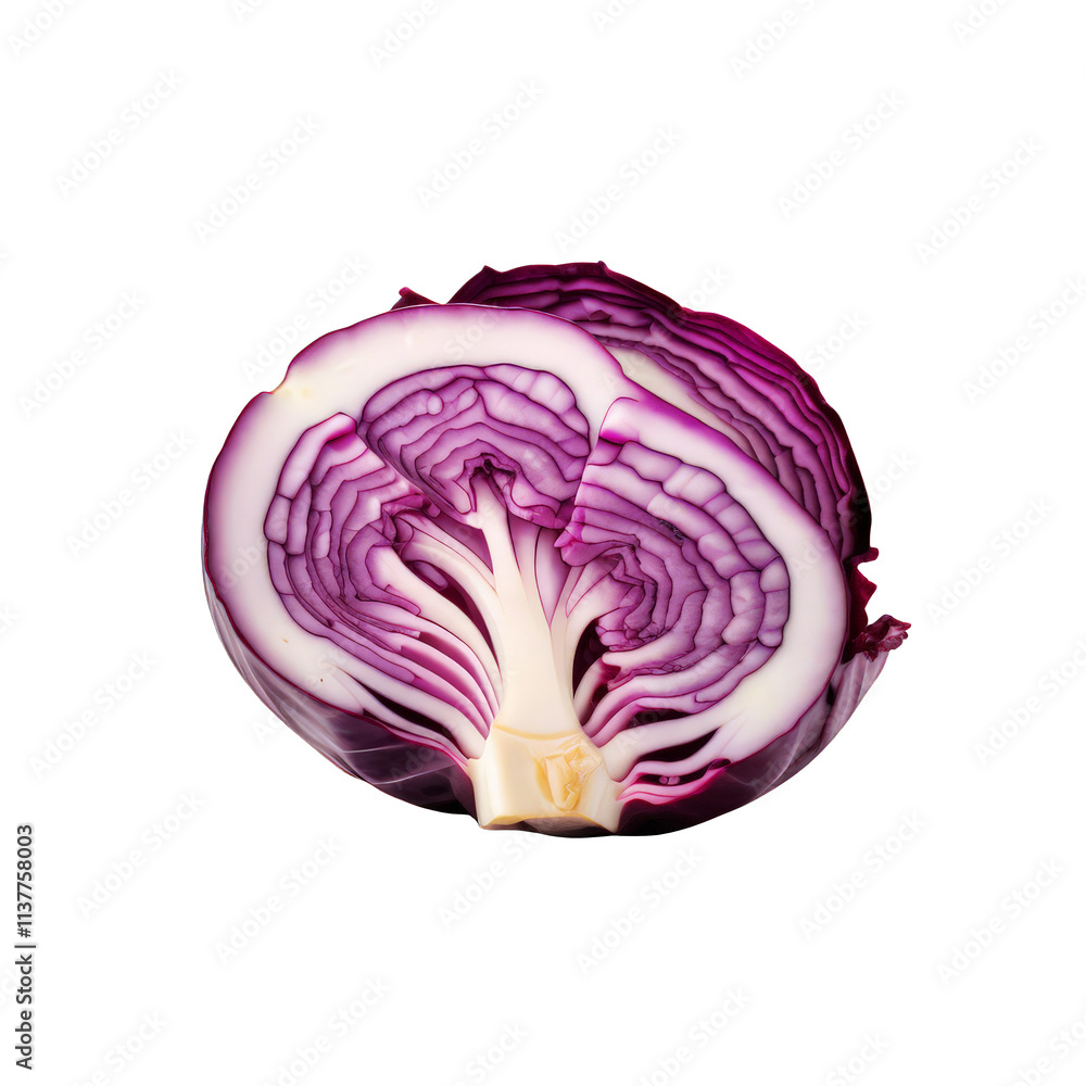 Obraz premium Red Cabbage Cross Section Vibrant Vegetable Photography