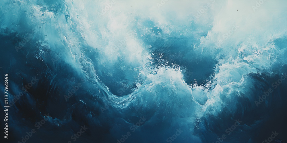 Fototapeta premium Dramatic Crashing Ocean Waves in Turbulent Sea