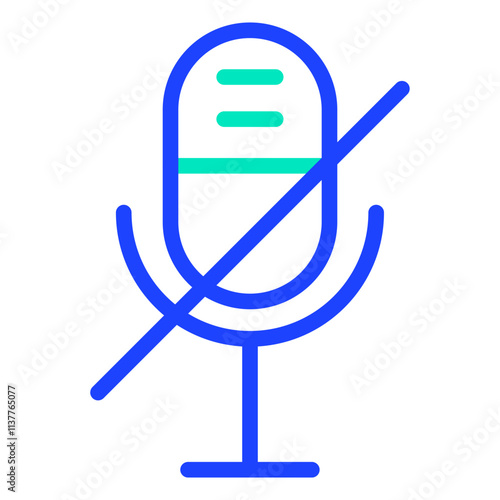 Microphone disable Vector Icon Design Illustration