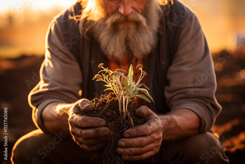 ethereal notion of fostering and perpetuating existence by means of terrestrial soil, emblematic of profound interdependence among every sentient being photo