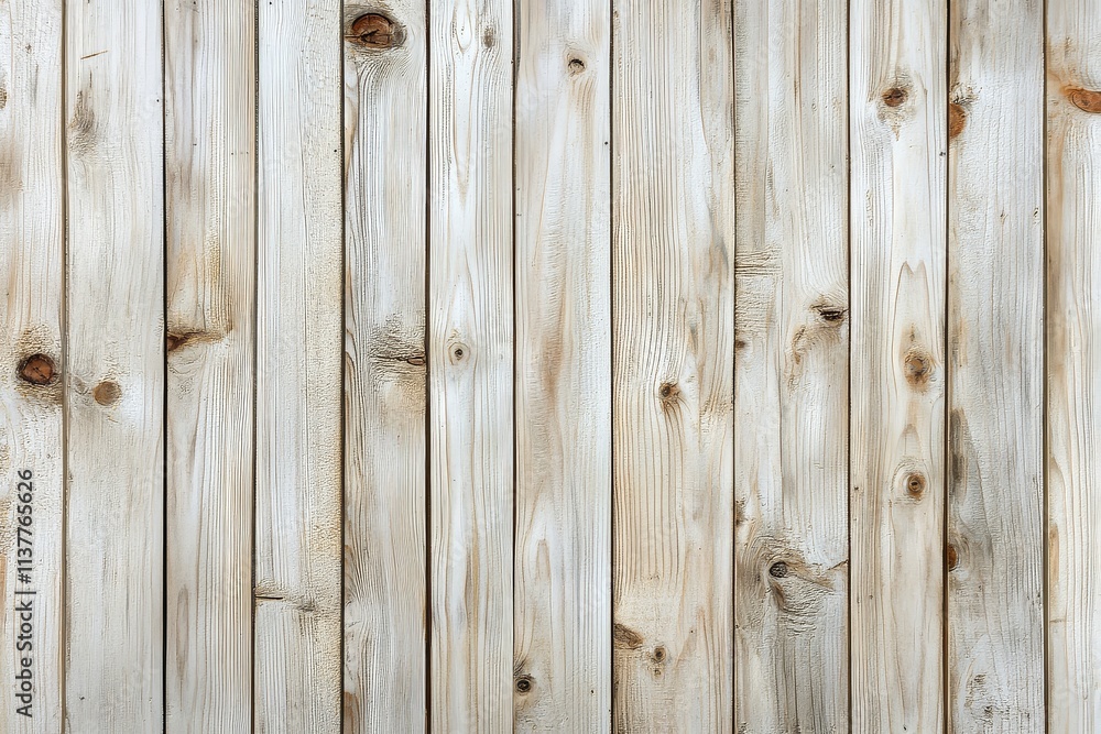 Fototapeta premium Light beige wood texture background with visible grain, top view design for interior decoration and creative use.