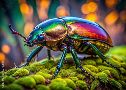 Panoramic Superworm Beetle Habitat: Giant Zophobas morio in Nature photo