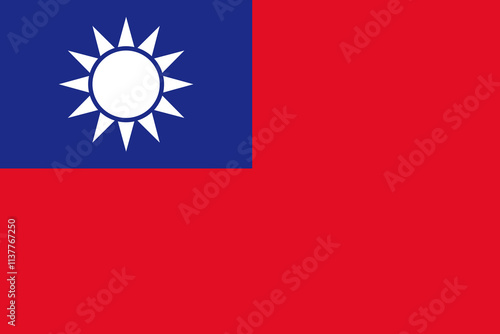 National Flag of Taiwan. Vector illustration.