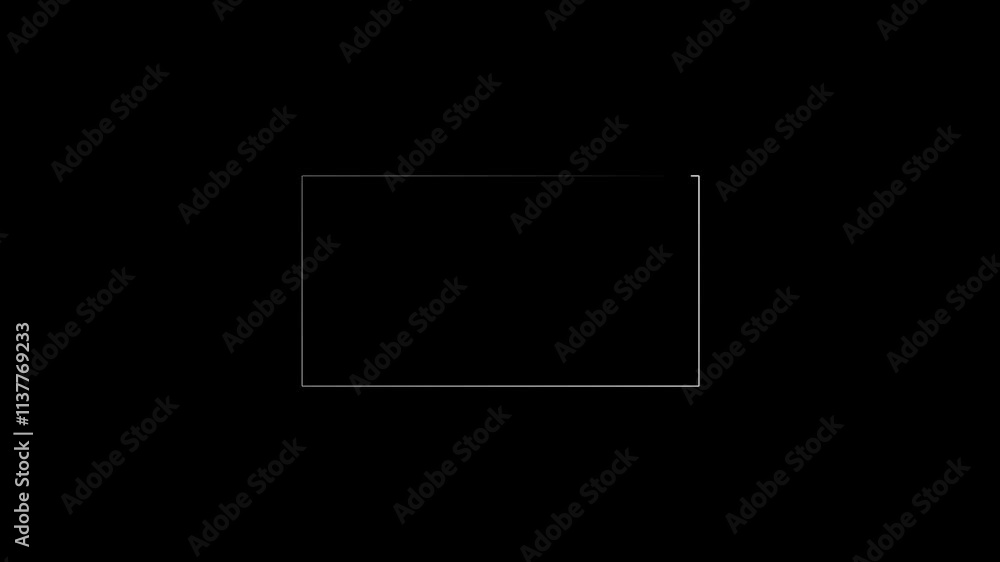 Rectangle frame neon light turn on and turn off motion graphic on ...