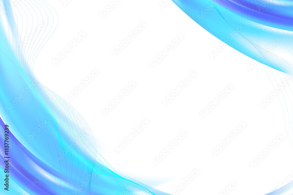 Naklejka premium Blue curved border design element