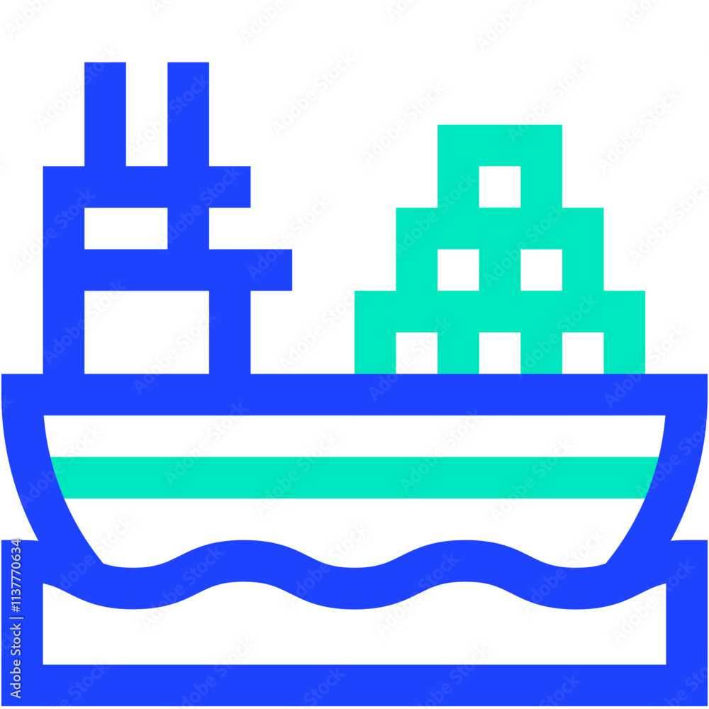 Obraz premium Cargo Ship Vector Icon Design Illustration