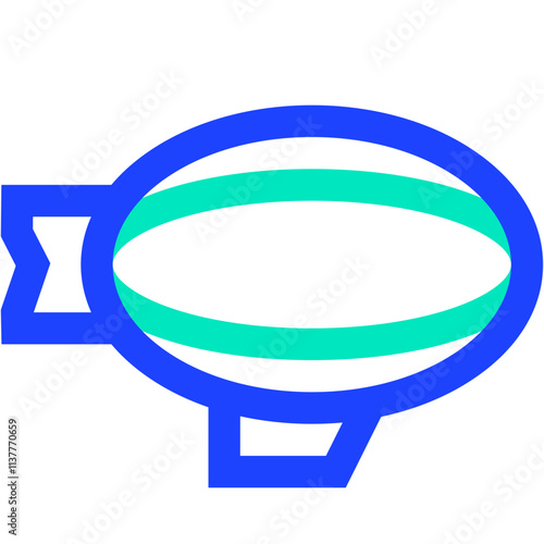 Flying Airship Vector Icon Design Illustration