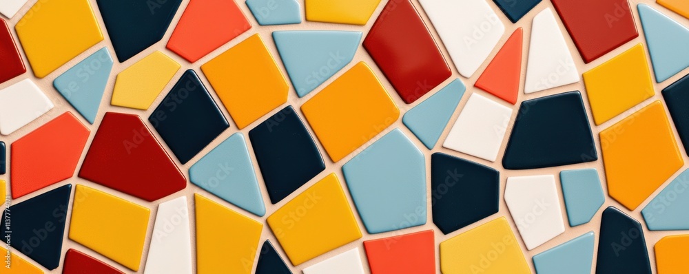 Dynamic geometric mosaic with vibrant hues symbolizing modern artistry, traditional techniques, and the beauty of colorful compositions Dynamic geometric mosaic with vibrant hues symbolizing modern artistry, traditional techniques, and the beauty of colorful compositions