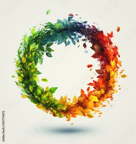 Four Seasons Concept with Abstract Background, Generative AI