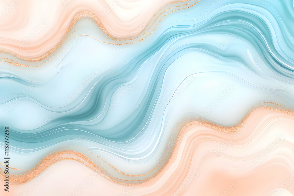 Abstract Background Peach Blue Waves Abstract Background Peach Blue Waves