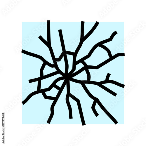 fractured glass fracture color icon vector. fractured glass fracture sign. isolated symbol illustration