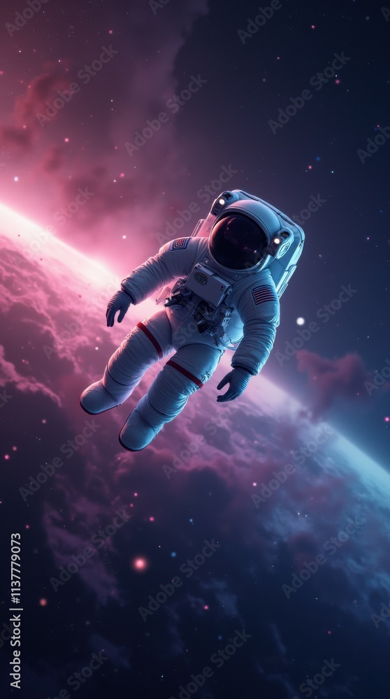 Astronaut Jack in Space: Futuristic Phone Wallpaper Astronaut Jack in Space: Futuristic Phone Wallpaper