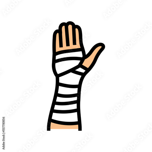 cast on arm fracture color icon vector. cast on arm fracture sign. isolated symbol illustration