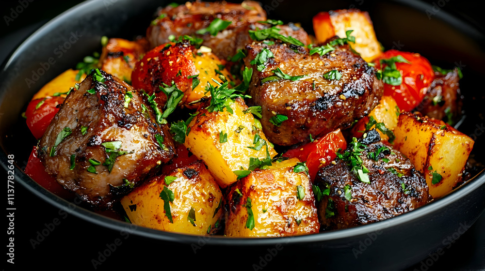 Roasted Beef and Potatoes Dish Roasted Beef and Potatoes Dish