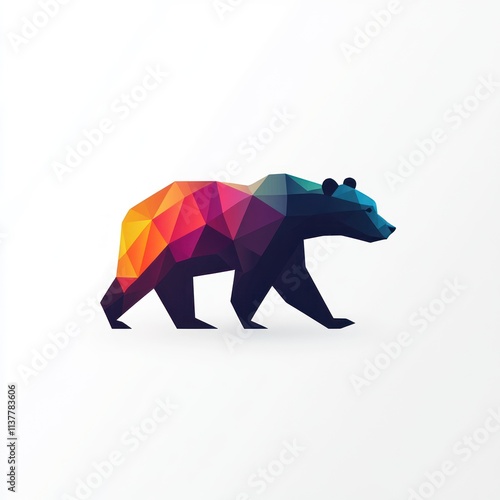 Abstract polygonal bear silhouette. photo