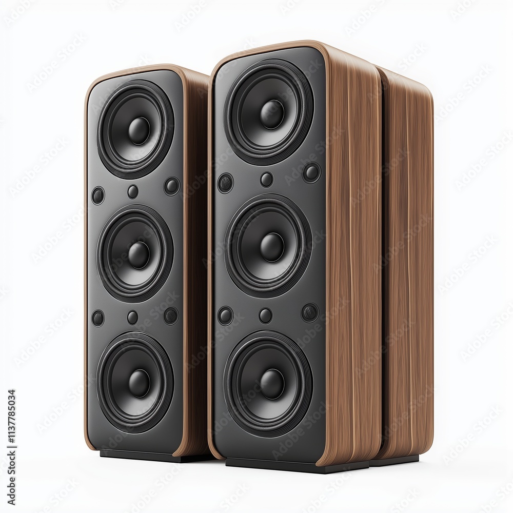 Modular Speakers with Bluetooth and Voice Assistance , isolated on a white background , High quality , No blur Modular Speakers with Bluetooth and Voice Assistance , isolated on a white background , High quality , No blur