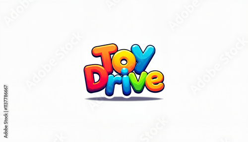 Colorful and playful logo for a toy drive initiative against a white background