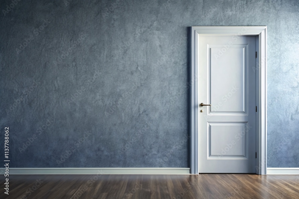 Realistic 3D Render Grey Wall White Door, Closed Door 3D Model, Interior Design, Minimalist Room Realistic 3D Render Grey Wall White Door, Closed Door 3D Model, Interior Design, Minimalist Room