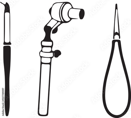 Medical otoscope tools for doctor.