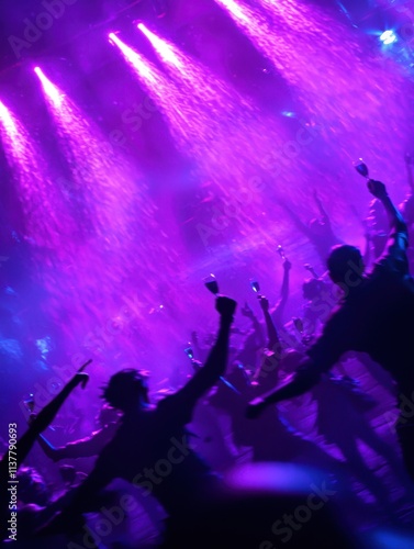 Vibrant dance party celebration nightclub event photography colorful atmosphere dynamic perspective joyful vibes