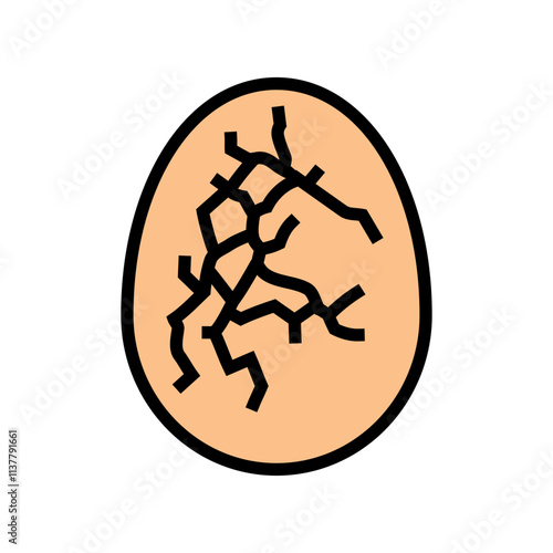 cracked eggshell fracture color icon vector. cracked eggshell fracture sign. isolated symbol illustration