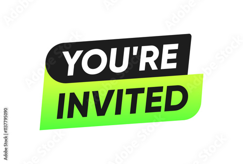 You're invited Label banner vector design