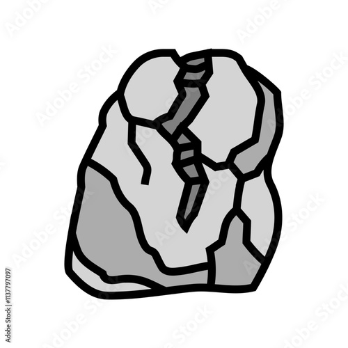 splitting rock fracture color icon vector. splitting rock fracture sign. isolated symbol illustration