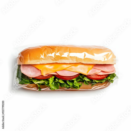 Delicious Ham and Cheese Sub Sandwich Photo photo