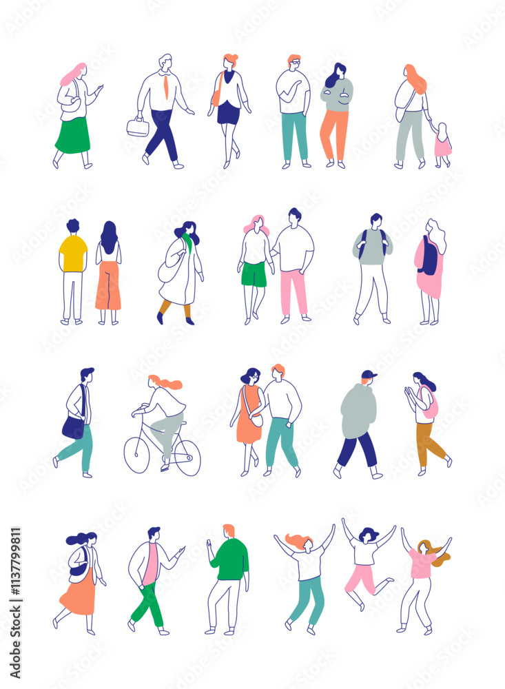 Crowd. Line art people vector bundle. Hand drawn People, male and female flat characters isolated on white background. Crowd. Line art people vector bundle. Hand drawn People, male and female flat characters isolated on white background.