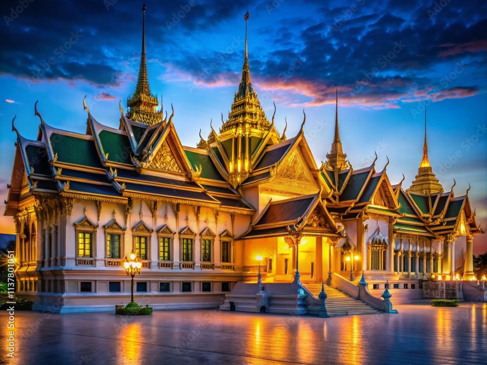 Fototapeta premium Royalty Free Clipart: Dark Palace, Low Light Photography, Elegant Night Scene, Free Images