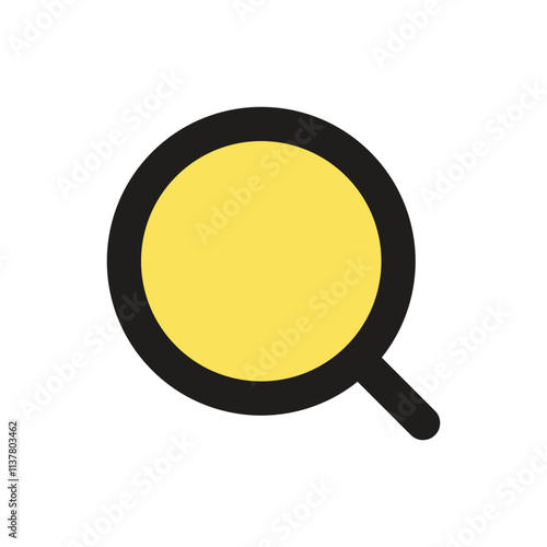 The image shows a pixelated yellow magnifying glass icon representing search or investigation.