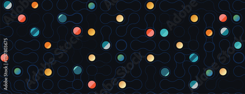 Abstract futuristic metaball, bubbles shapes science background