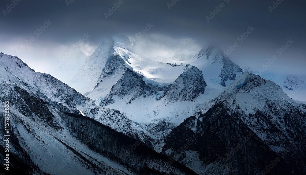 Obraz premium snowy mountain view