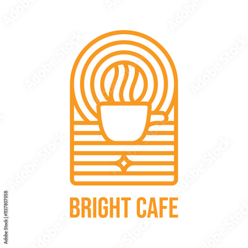 bright cafe flat minimalist logo design